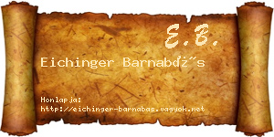 Eichinger Barnabás névjegykártya